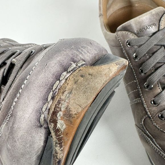 Magnanni Ibiza Mens Sneakers Shoes Size 11 Water Distressed Calf Skin 22652 Grey - Picture 12 of 16